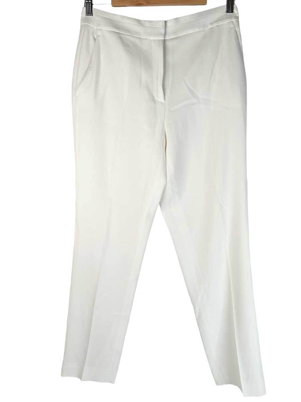 Rag & Bone Solid White Slim Straight High Rise Trouser Dress Pants Womens Size 2
